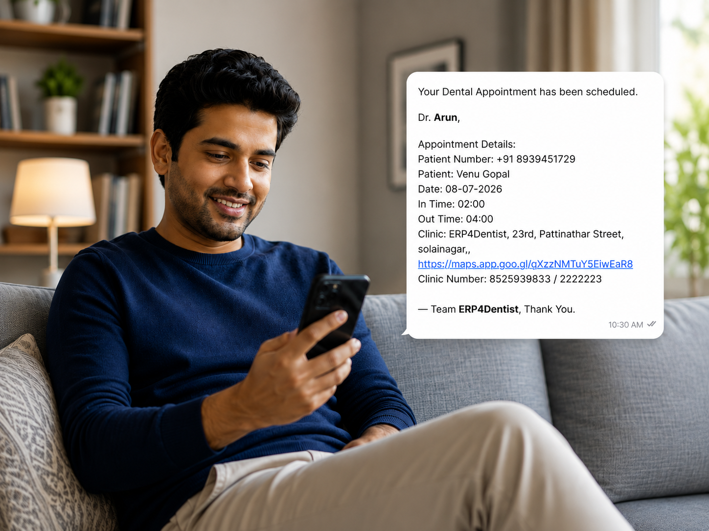 WhatsApp confirmation