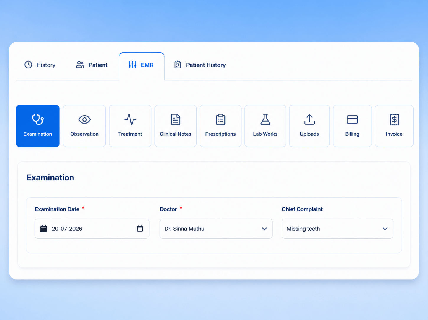 Patient dashboard