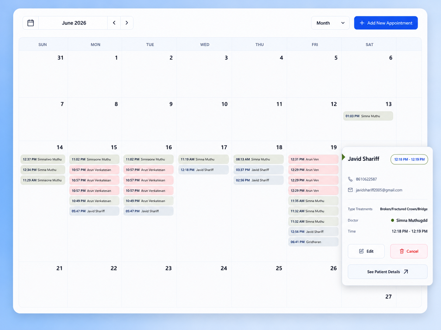 Reschedule option