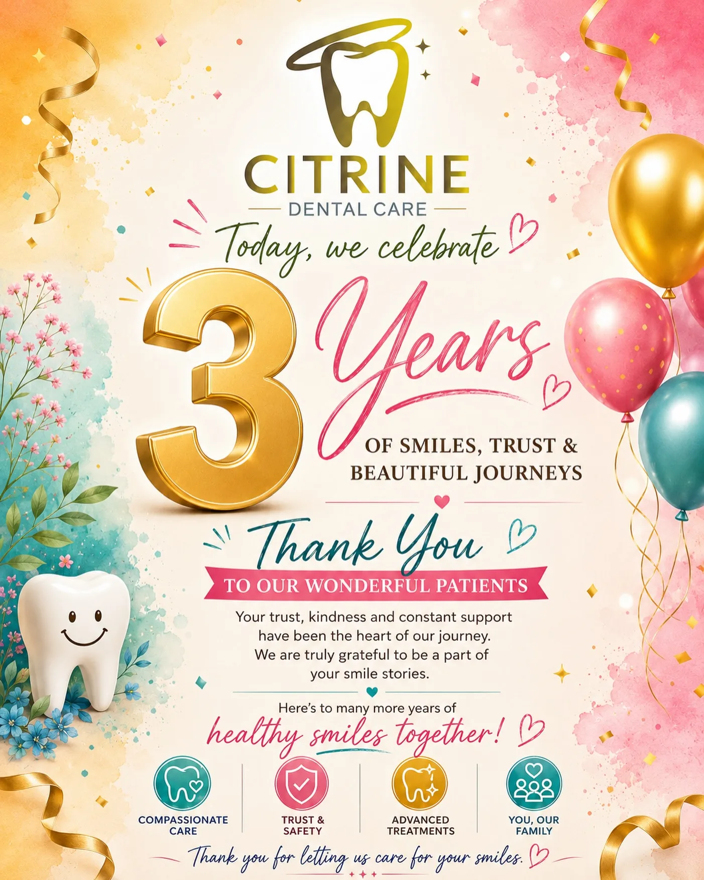 Image showing milestone completing three years
