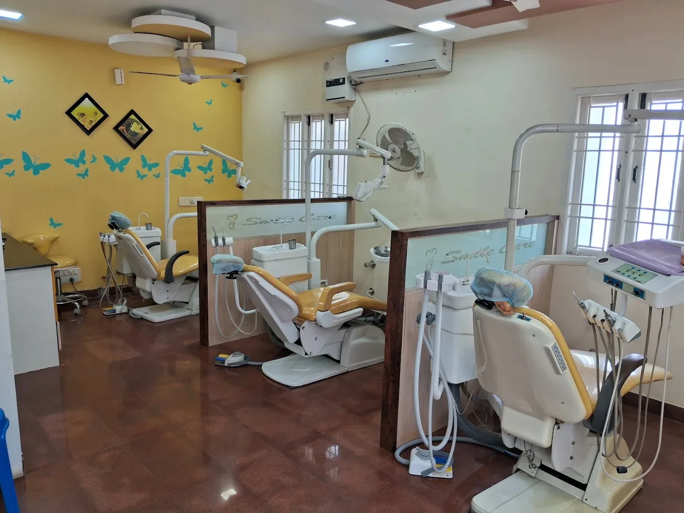 many dental chairs within clinic