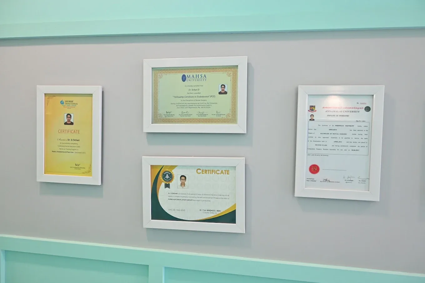 doctor credentials displayed