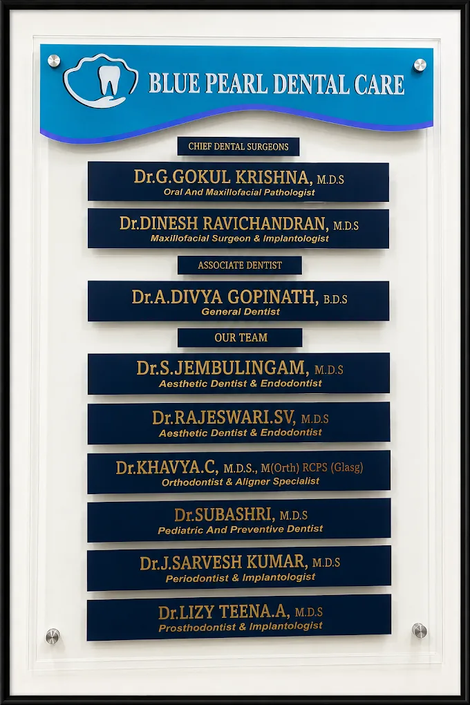 clinic board displaying all the consultants