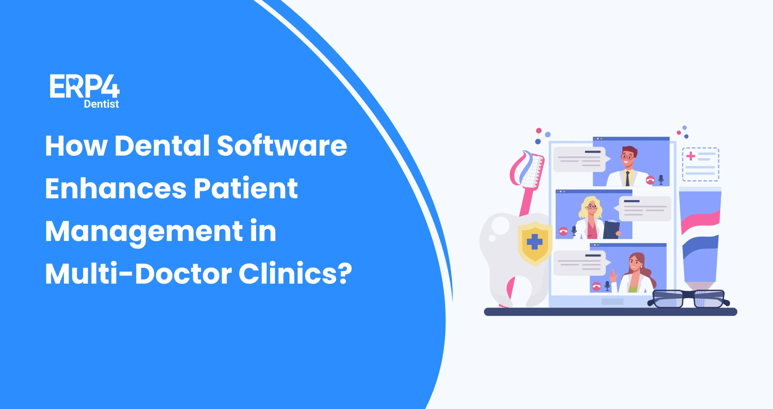 Multiple dentists accessing shared patient records through centralized dental management software.