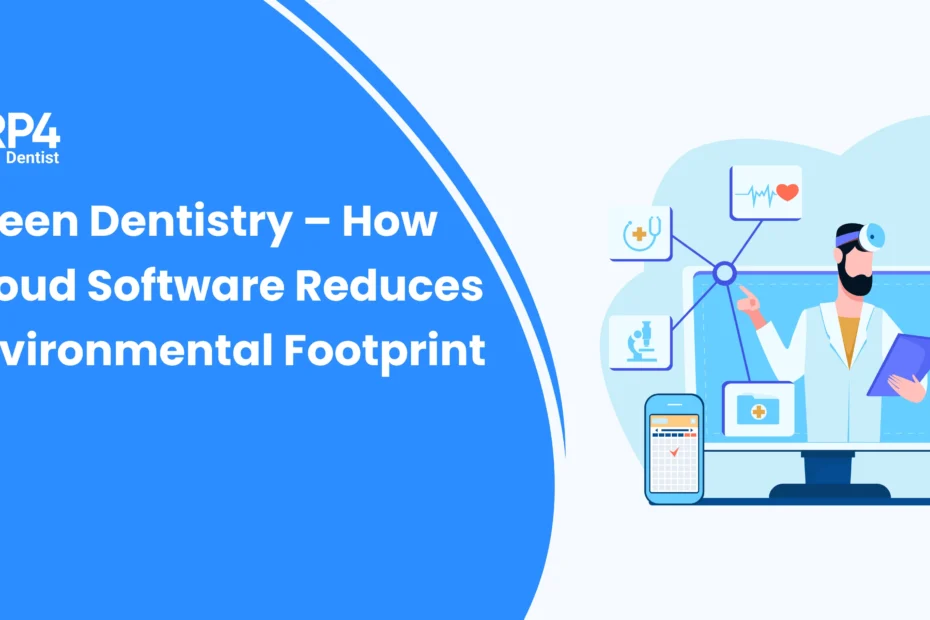Cloud-based dental software promoting paperless workflows and eco-friendly dental practices.