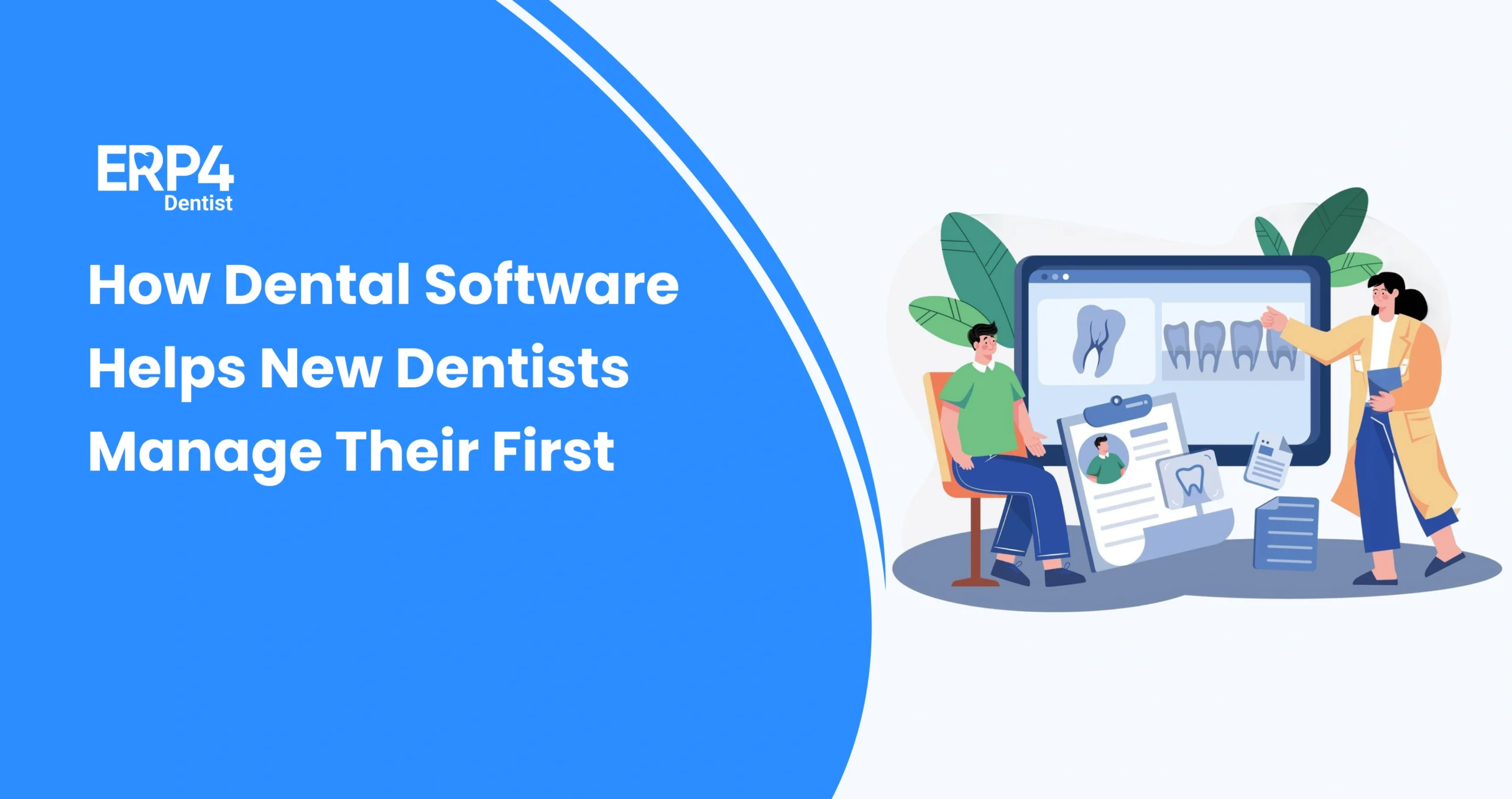 New dentist using dental practice management software to efficiently manage patients, appointments, and clinic operations.