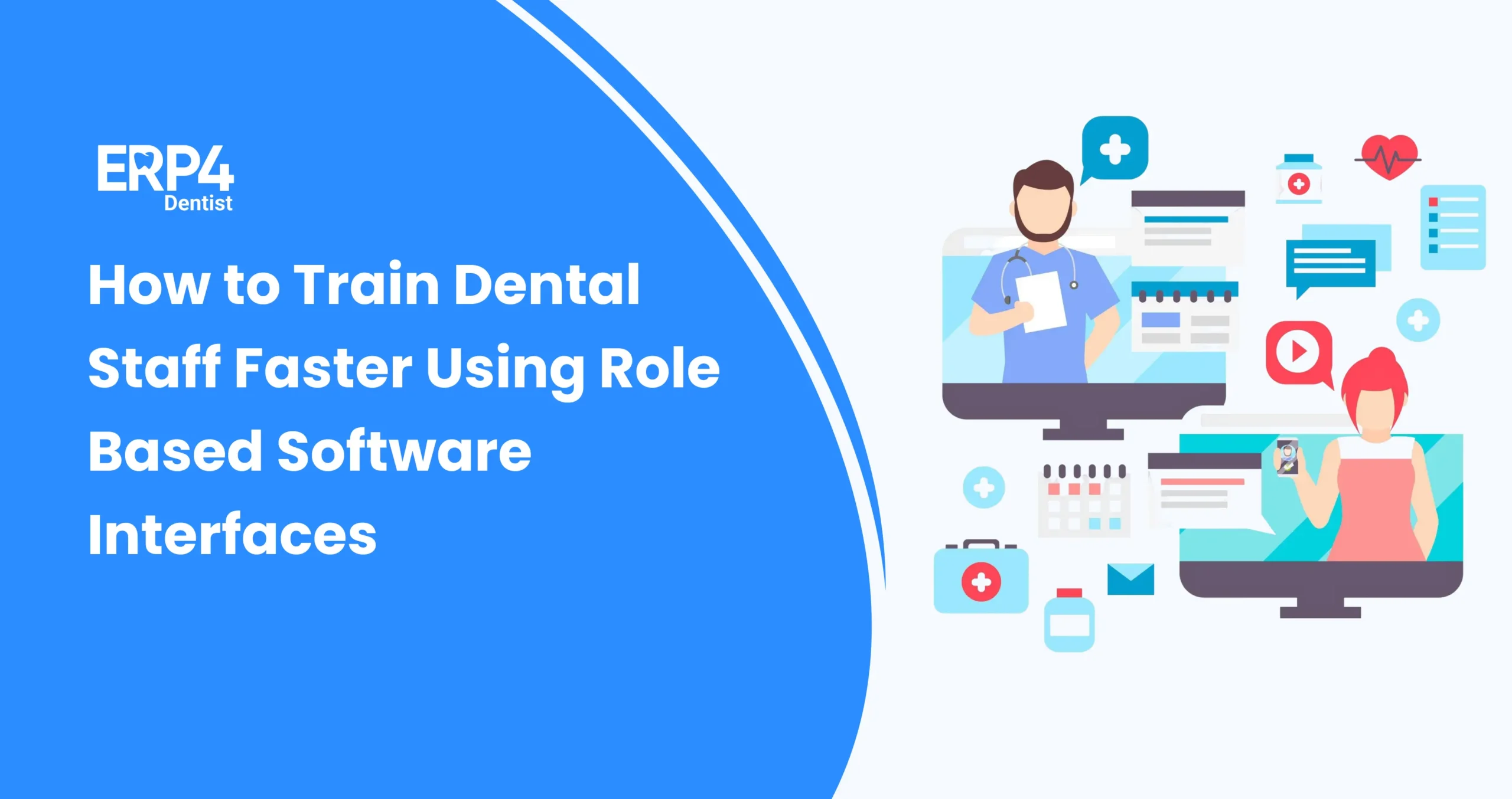 Illustration showing how to train dental staff faster using role based access