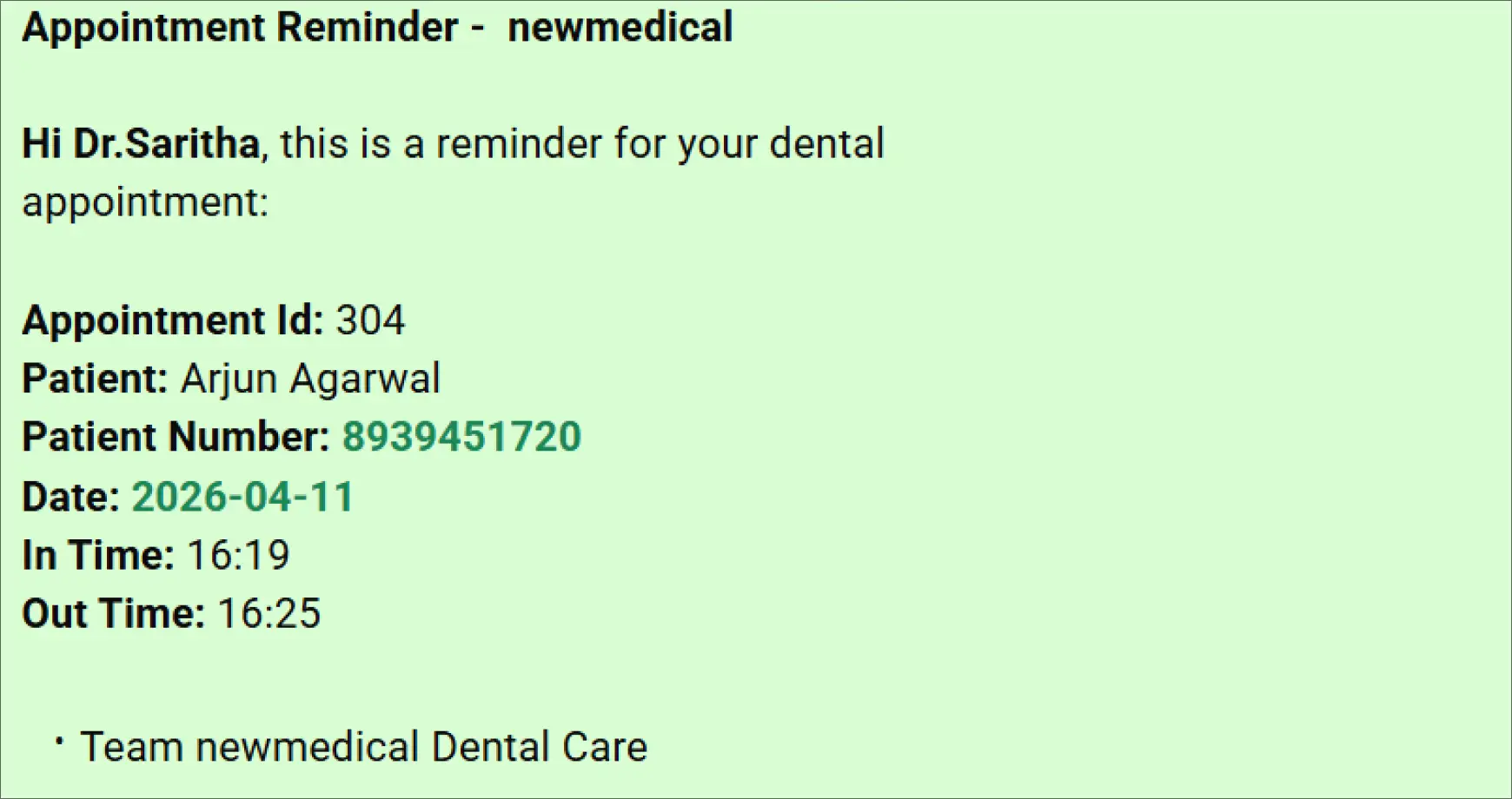 whatsapp appointment reminders